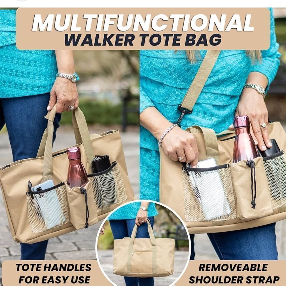 LRF Walker Tote Bags for Folding Walker - Walker Accessories for Seniors